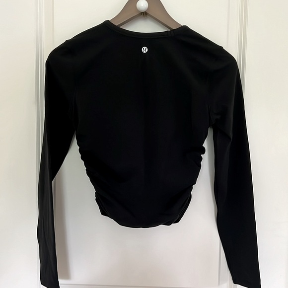 Lululemon Black All it Takes Cropped Long Sleeve Top - Picture 2 of 5
